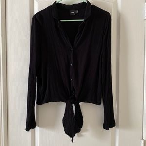ASOS US12 black button up blouse
